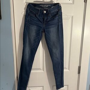 American Eagle Outfitters Women's Dark Blue Skinny Jeans